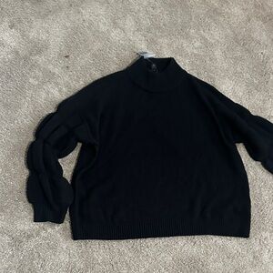 G by Guiliana Turtleneck Sweater with Unique Sleeves